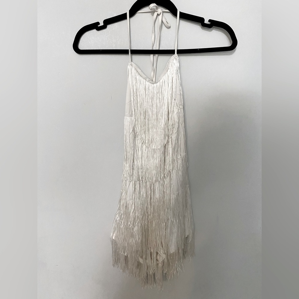 Fringe Romper, backless